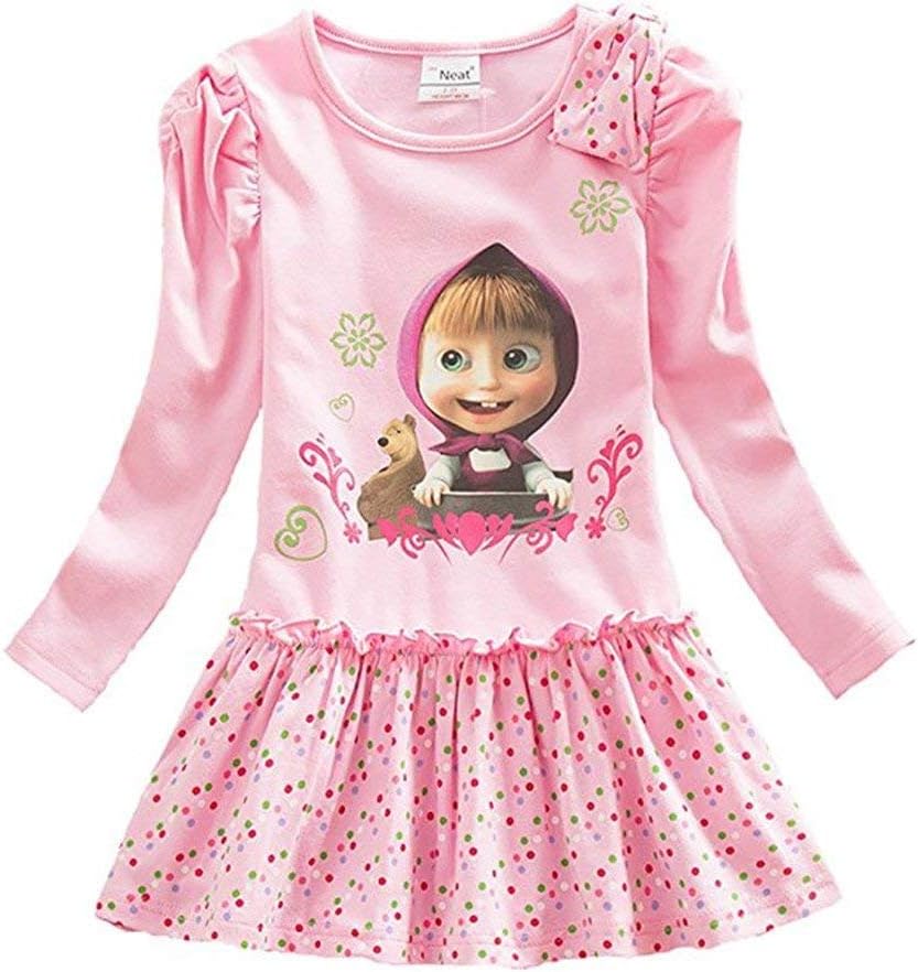Kids Girls Cartoon Dress Masha and The Bear Halloween Costumes Dress