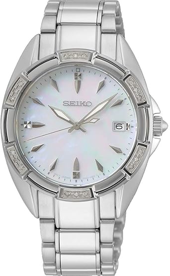 Reloj Seiko para Mujer en Acero, nácar y Diamantes en Bisel, SKK883P1.: Amazon.es: Relojes