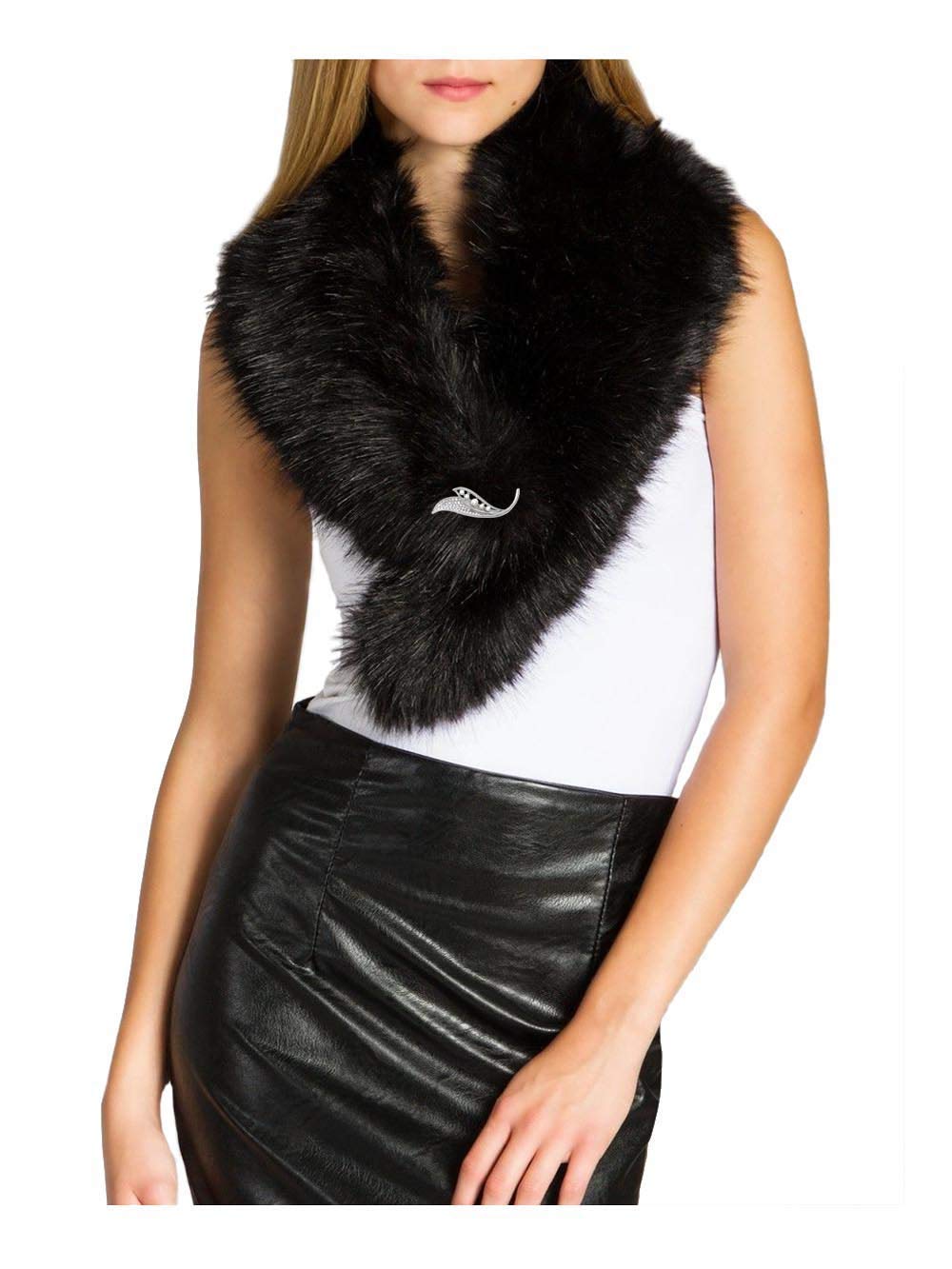 Aukmla Womens Faux Fur Shawls and Wraps for Wedding Bridal Faux Fur Scarf Stole for Brides and Bridesmaids 39.3" Aukmla Womens Faux Fur Shawls and Wraps for Wedding Bridal Faux Fur Scarf Stole for Brides and Bridesmaids 39.3"