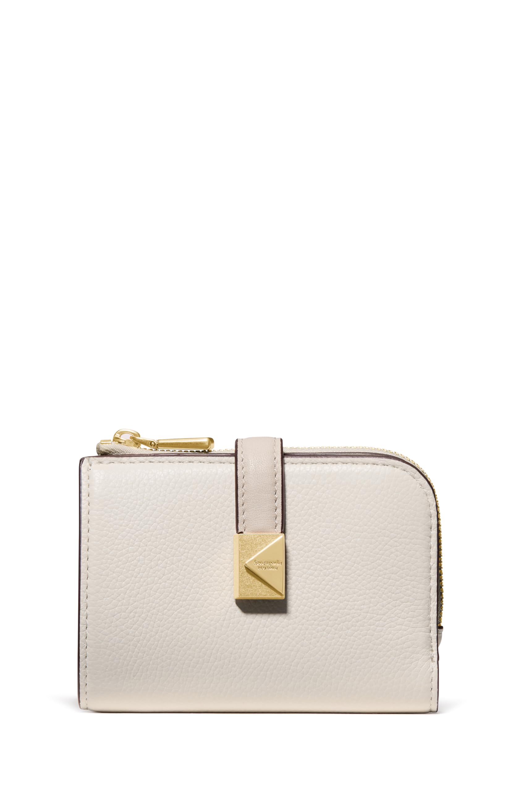 kate spade new york Deco Colorblocked Pebbled Leather Small Compact Wallet