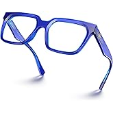 VISOONE Rectangle TR90 Blue Light Blocking Glasses Computer Eyewear with Preppy Look for Women and Men Cougar