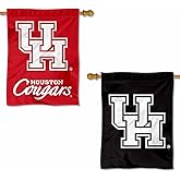Houston Cougars Black and Red Double Sided House Banner Flag
