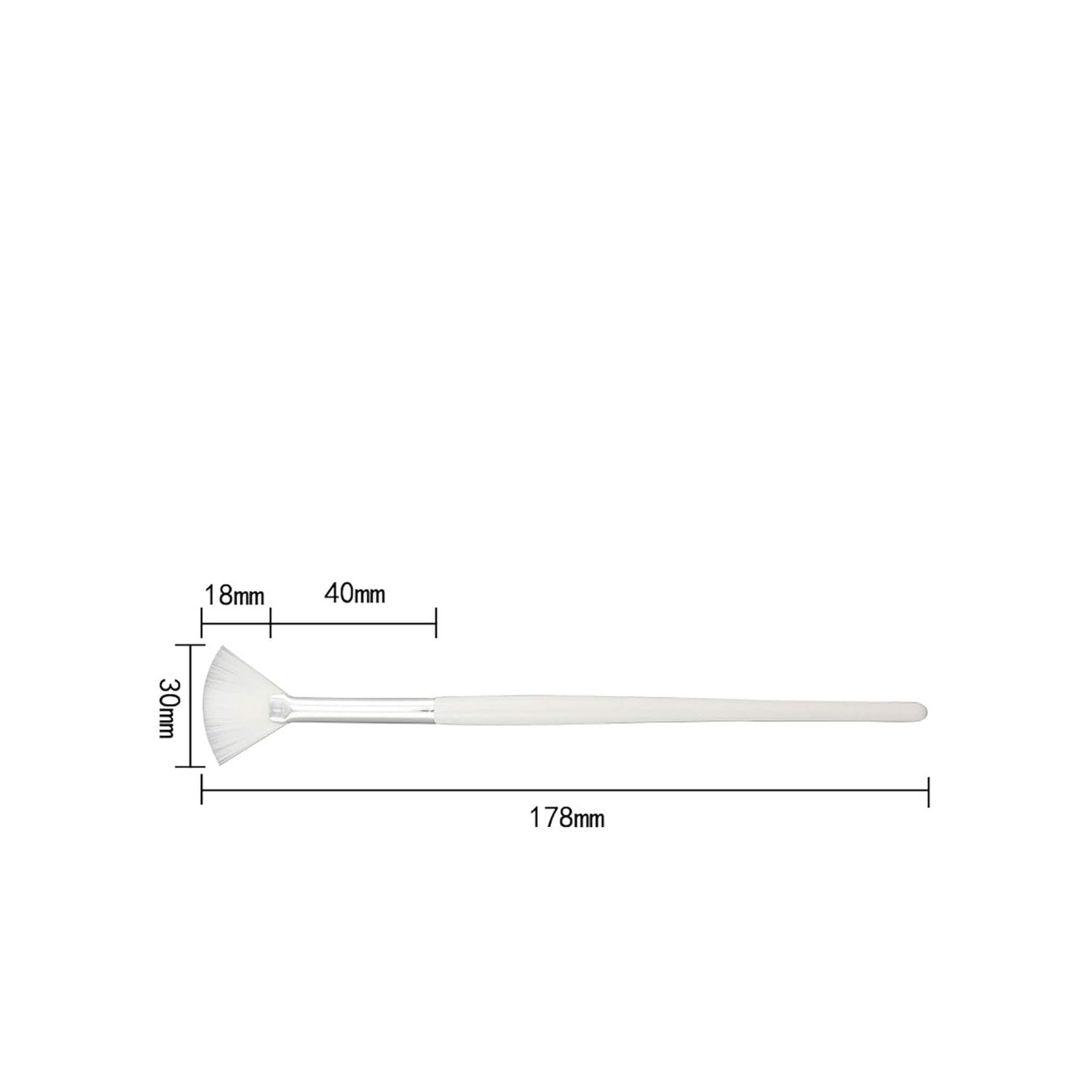 White Straight Wire Small Fan-Shaped Mask Brush White Wooden Pole Makeup Brush Single Custom-Trumpet With Wooden Handle-