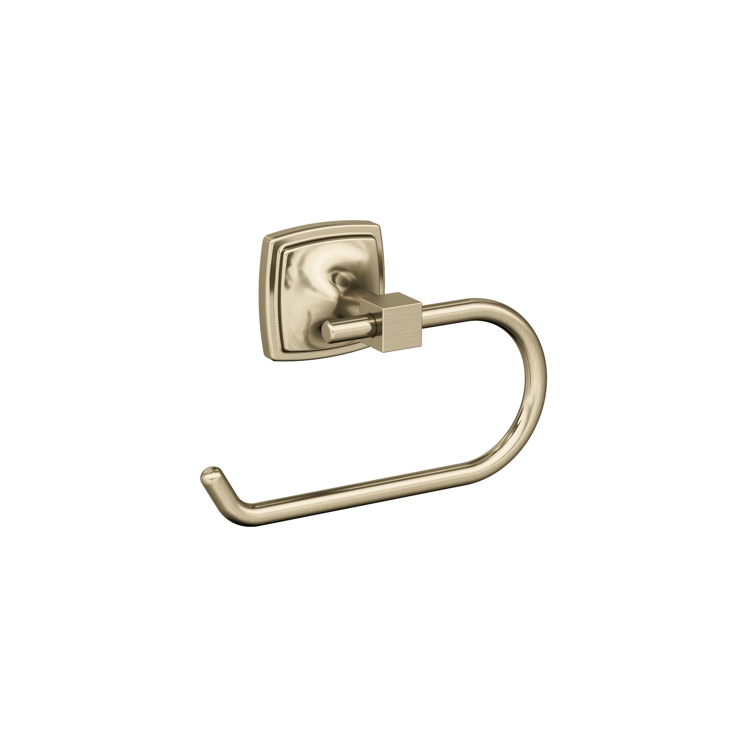 Amerock BH36091BBZ | Golden Champagne Single Post Toilet Paper Holder | 7-1/16 in. (179 mm) Length Toilet Tissue Holder | Stature | Bath Tissue Holder | Bathroom Hardware | Bath Accessories — image 1