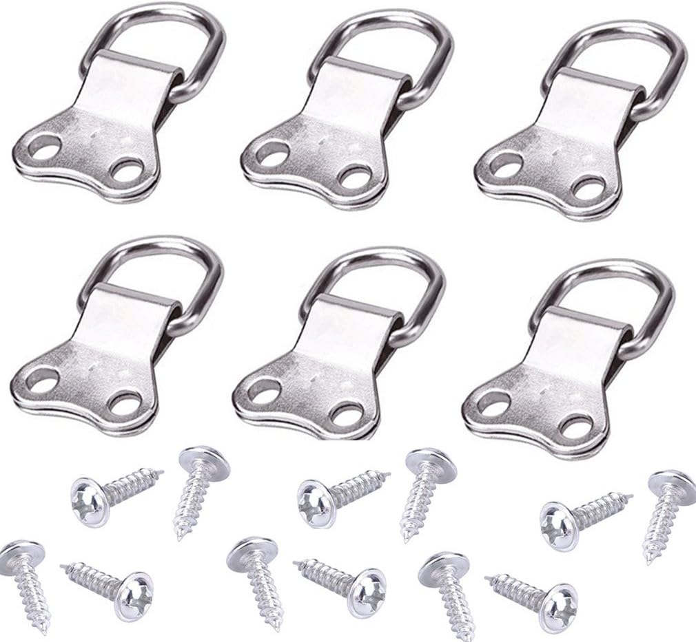 Qiorange Stainless Steel Eye Plates boat, eye plate stainless steel Eye Plates boat Staple Ring Hook 5mm For Hammock, Aerial yoga etc