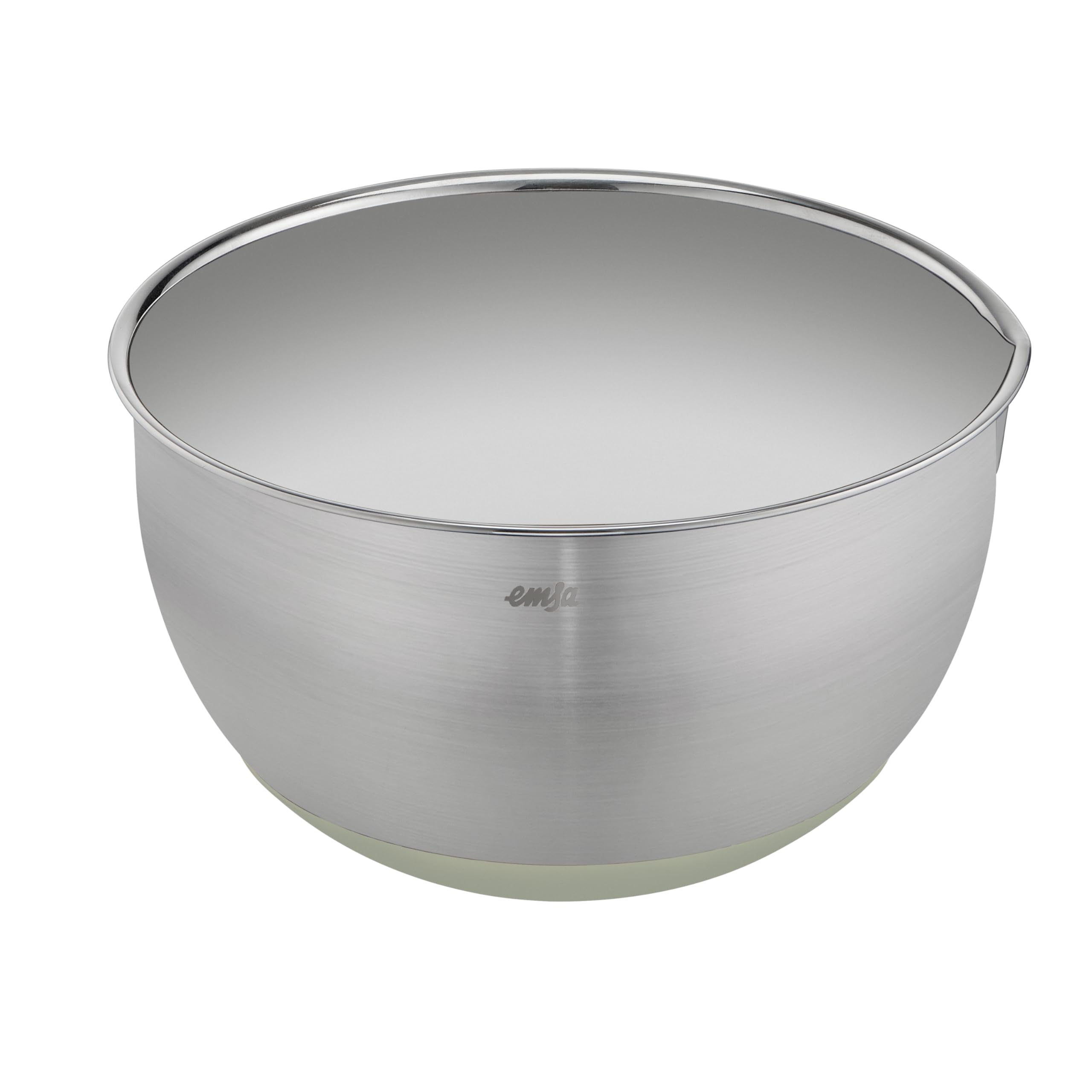 Emsa Prep&Bake Stainless Steel Mixing Bowl 20 cm Non-Slip Base Scratch-Resistant Pouring Rim Stackable Green K3272034