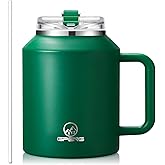 Gpeng 30/40/50 oz Tumbler with Handle, Water Bottles with Straw Lid, Insulated Stainless Steel Travel Mug Cup Holder Friendly, Keep Drinks Cold or Hot for Hours