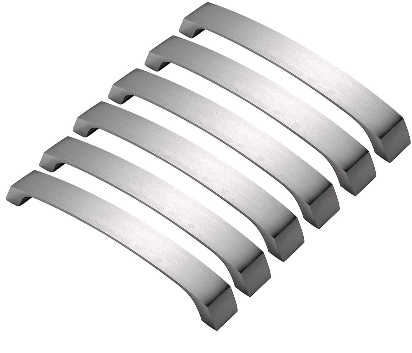Set of 6 Kitchen Door Handles - Chrome - Furniture Drawer Handles for Cupboard Door Furniture (Hole Distance 160 mm)