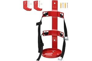 Fire Extinguisher Mount Set Metal Bracket 5LB,Adjustable Roll Car Fire Extinguisher Holder 2.5LB, Heavy Duty Wall Mount Brack