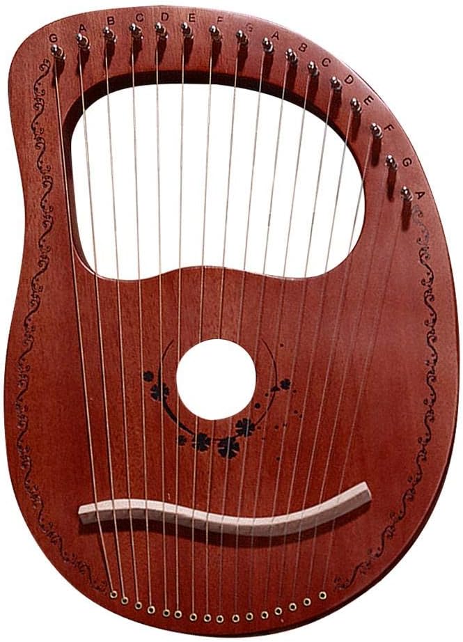 16string Harp Portable Mahogany Hand Carved Greek Niche Instrument
