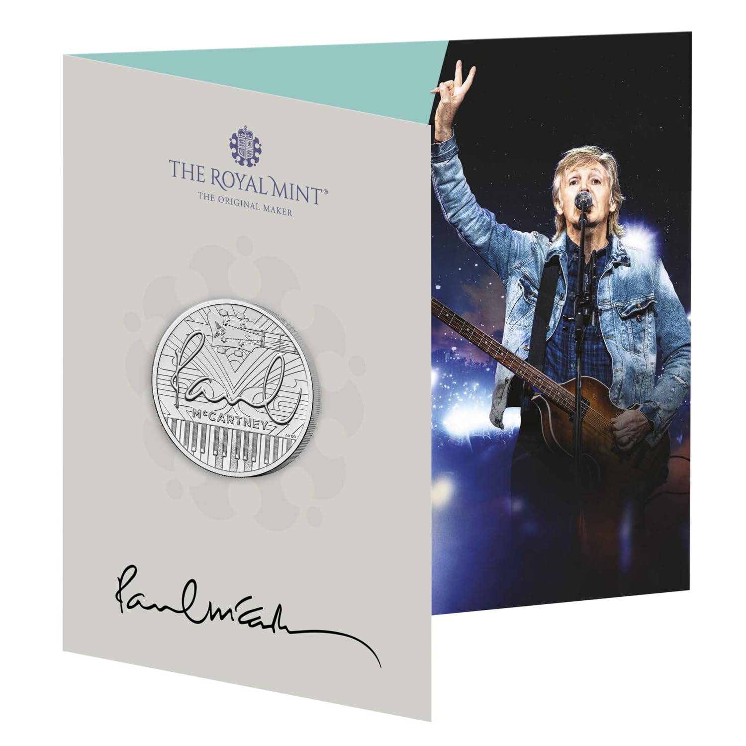 The Royal Mint - Paul McCartney 2024 UK £5 Brilliant Uncirculated Coin, Celebrate a British Musician in Decorative & Collectible Fold-Out Packaging