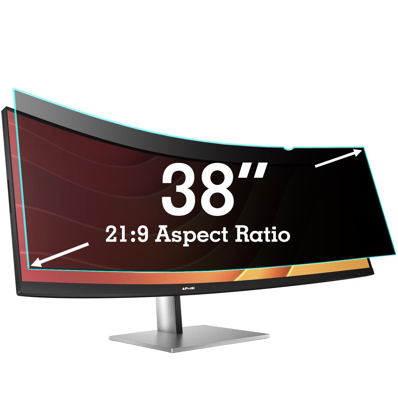 Photo 1 of 38 Inch Privacy Screen Filter for 21:9 Computer Curved Ultrawide Screen Monitor - Privacy Shield,Anti-Glare and Anti-Blue light Screen Protector