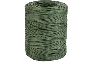 TIMESETL 656 Feet Floral Bind Wire Rustic Vine Wrapping Wire, Paper Covered Waterproof Craft Wrap Twine for Floral Bouquets, Wreath Making, Christmas Ornaments, Wedding Decorating, (Dark Green)
