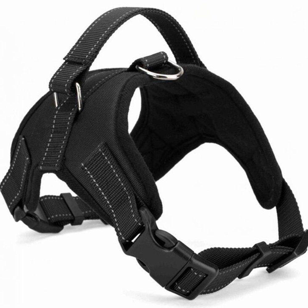 Santune Dog Harness Vest No Pull Adjustable Heavy Duty Oxford Reflective Safety Pet Harnesses with Handle for Small Medium Large Dogs Walking Traveling Training(Black,M)
