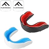 Flintronic 2 Pcs Youth Mouthguard Case Dual-Density EVA Sports Shield Black Red view 9