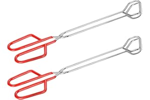 Food Tongs,Horuhue 2 Pcs Stainless Steel Kitchen Scissor Tongs with Comfort-Grip Handle for Food Cooking Barbecue BBQ Grillin