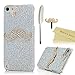 iPod Touch 5 Case - Mavis's Diary 3D Handmade Fashion Shiny Bling Crystal Lovely Mustache Rhinestone Diamond Hard Silvery Cover for iPod Touch 5th Generation & Dust Plug & Feather Stylus Pen