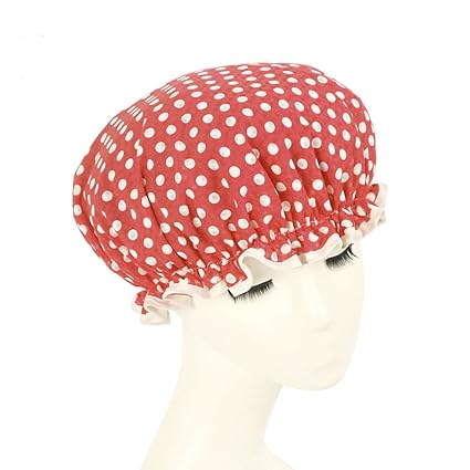 Generic Red White Dots Polyester Peva Dual Layer Waterproof Shower