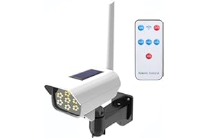 AOOCY Solar Powered Fake Security Camera, Dummy Simulated CCTV Surveillance System with LED PIR Motion Sensor Detection Light for Indoor Outdoor Home, Office, Shop, Garage