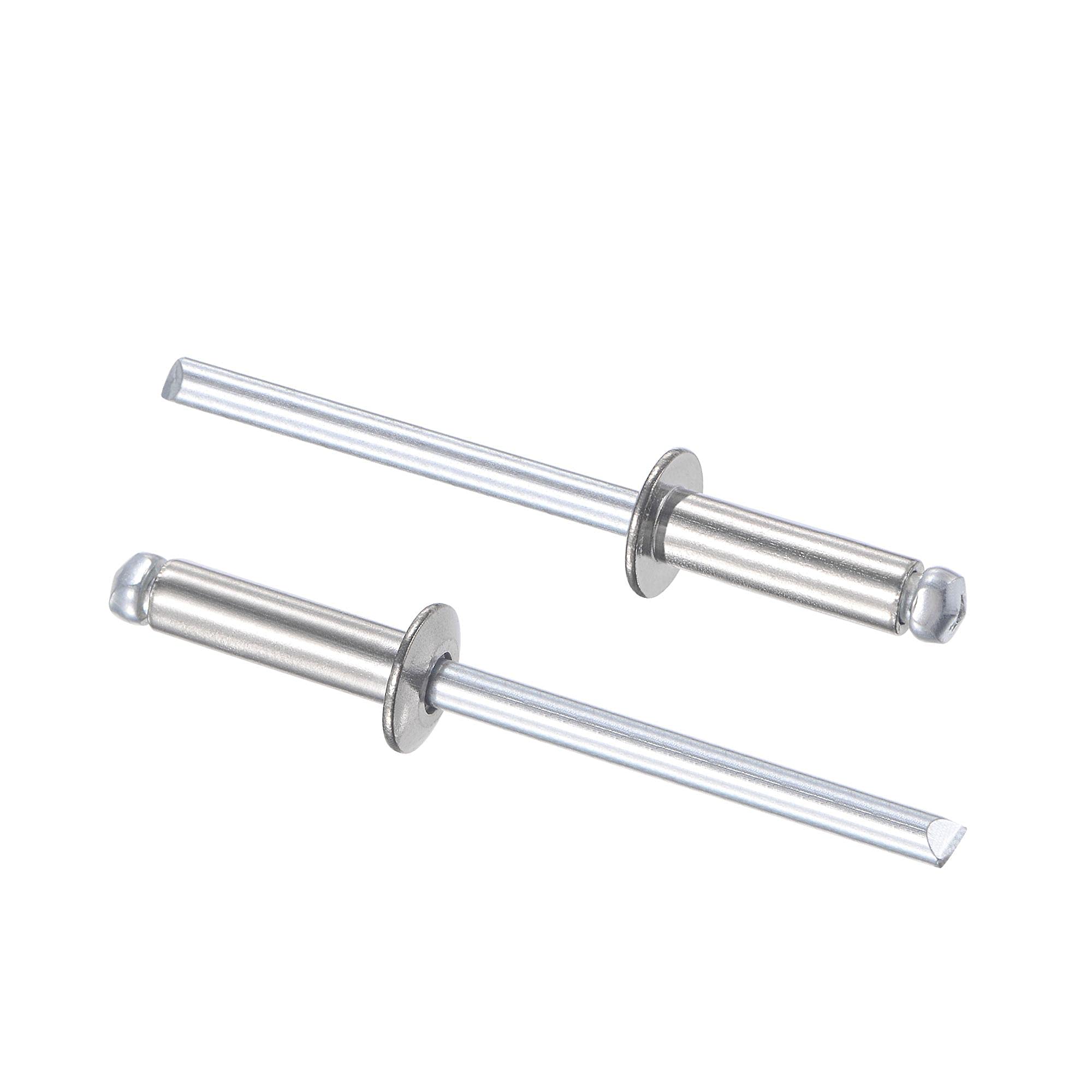 sourcing map Blind Rivets, 4mm x 13mm 304 Stainless Steel Pull Rivets Core Decoration Rivets Silver Tone, 25pcs