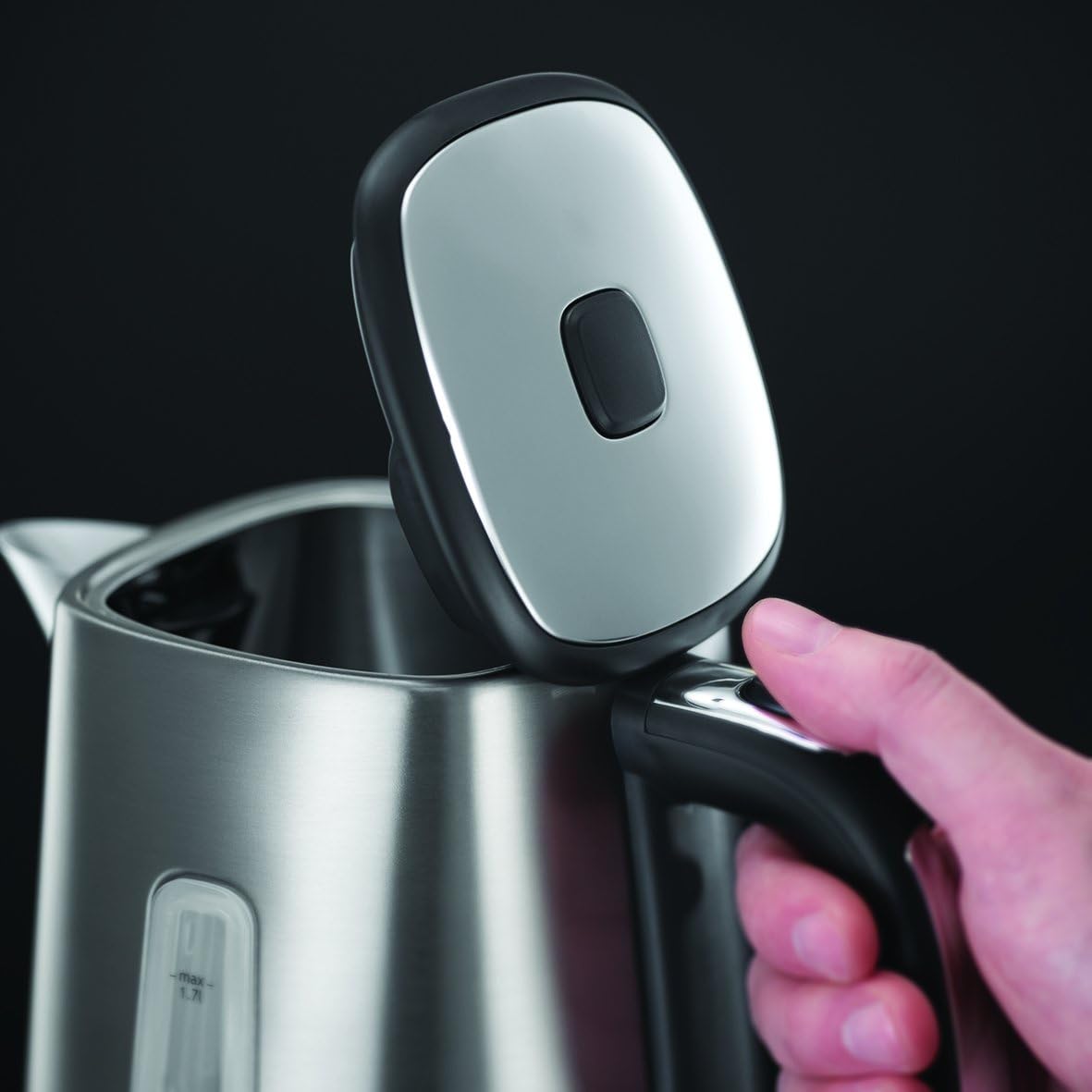 Russell Hobbs Luna Grey Stainless Steel 1.7L Cordless Electric Kettle (Quiet & Fast Boil 3KW - Image 4