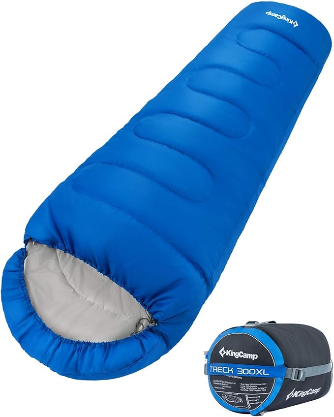 KingCamp XL Mummy Sleeping Bag with Compression Sack, 13℃/8.6℉ Double