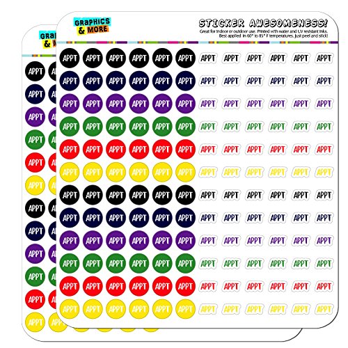 Appointment APPT Dots Planner Calendar Scrapbooking Crafting Stickers - Multi Color - Opaque