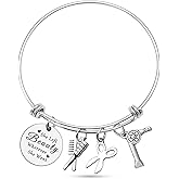 Heigebi Hair Stylist Gifts Hairdresser Bracelet Hair Stylist Gift Hairdresser Jewelry Scissor Bangle Bracelets with Comb Hair Drier Graduation Gift Hairdressers Gifts for Women