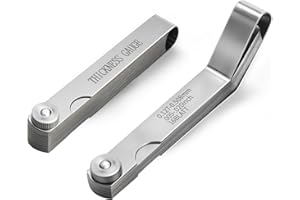 Maclia 2PCS Feeler Gauges Set - Stainless Steel Feeler Gauges for Valves, Standard SAE/Metric Spark Plug Gap Tool, Straight & Angled Thickness Measuring Tool for Valves, Spark Plug, Guitar, Piston