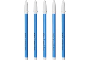 5-Pack Fabric Markers, Water-Washable Erasable Pens - Water Soluble Disappearing Ink, No Ghost Lines for Sewing Quilting Embr