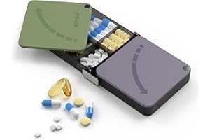 Daily Pill Organizer with 8 Compartment – Portable Daily Medicine Box for Pills, Vitamins, Supplements & Fish Oil, Easy-Acces