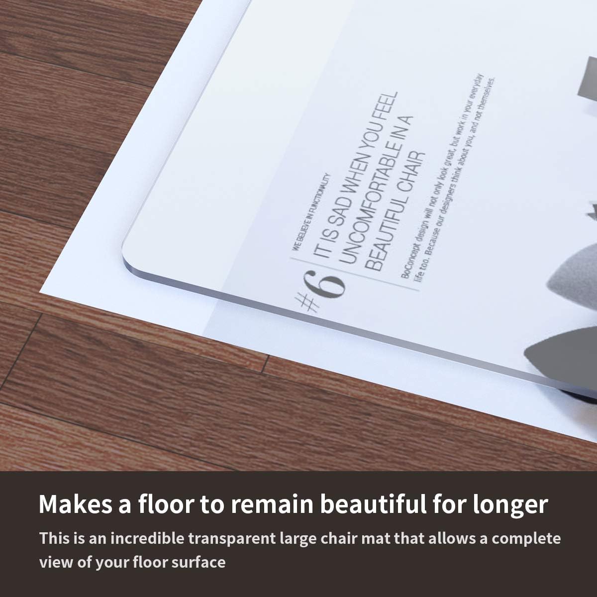 Newgam Office Chair Mat 47"×36"×1/8" 3 mm Thick, Fully Transparent Desk Hard Floor Chair Mat Protector, Office Chair Mat Flat Without Curling : Office Products