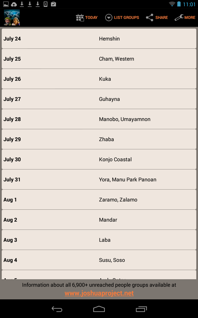 Unreached People of the Day Apps & Games