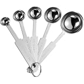 5PCS OstWony Measuring Spoons Set, Includes 1/8, 1/4, 1/2, 1 tsp, 1 tbsp | Measuring Spoons Set,Includes 1/8 tsp,1/4 tsp,1/2 tsp,1 tsp,1 tbsp,Stainless Steel measuring cups, Teaspoon for Measure