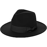 BABEYOND 1920s Fedora Hat for Men Gatsby Wide Brim Fedora Hat Felt Panama Cap with Band for Women Men