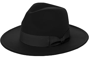 BABEYOND 1920s Fedora Hat for Men Gatsby Wide Brim Fedora Hat Felt Panama Cap with Band for Women Men