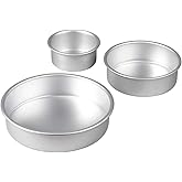Wilton Aluminum Round Cake Pans, 3-Piece Set with 8-Inch, 6-Inch and 4-Inch Cake Pans