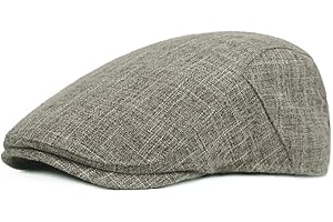 KeepSa Men's Cotton-Hemp Blend Newsboy Cap – Lightweight Summer Flat Cap for Driving & Outdoor Style