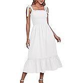 Women Square Neck Ruffle Maxi Dress 2025 Summer Boho Beach Cotton Linen A-Line Spaghetti Strap Long Dress Vacation