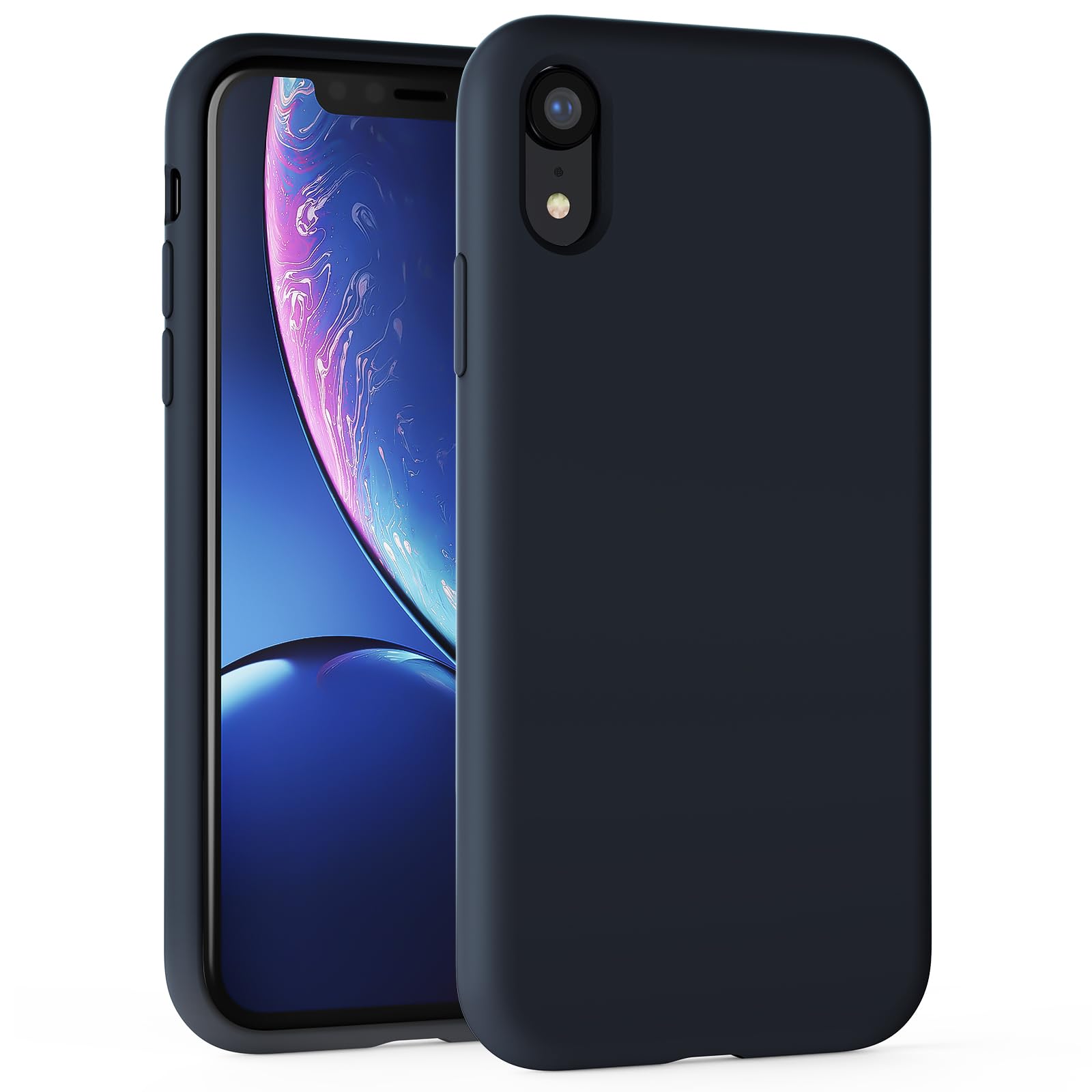 TAXXOE Silicone Case Compatible with iPhone XR Case Soft Ultra Slim Protective Shockproof Liquid Silicone Phone Case, Anti-Scratch Microfiber Lining, 6.1" Midnight Blue — image 1