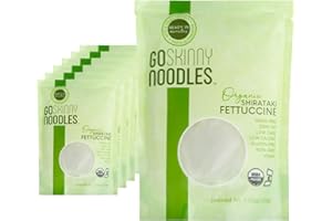 GoSkinny Noodles Fettuccine (6 Pack), Organic Shirataki & Konjac, Low Carb, Low Calorie, Gluten Free, Vegan, Keto, Paleo, Ready in Minutes, Skinny Noodles, 7.05 oz