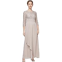 Amazon.com: Alex Evenings Women's Long Lace Top Mother of The Bride Dress  with Empire Waist (Plus Size), Buff, 16W : Clothing, Shoes & Jewelry