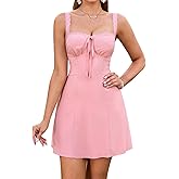 EYNMIN Summer Mini Dress Sleeveless Lace Sweetheart Neckline A Line Graduation Dresses for Women 2026 Short Sundress