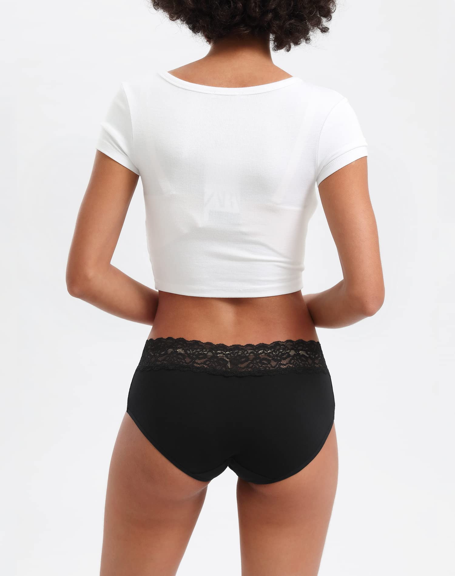 INNERSY Unterhosen Damen Panty Baumwoll Unterwäsche Frauen Bequem Slips mit Spitze Mehrpack 6 (40, Klassische Farben) 3