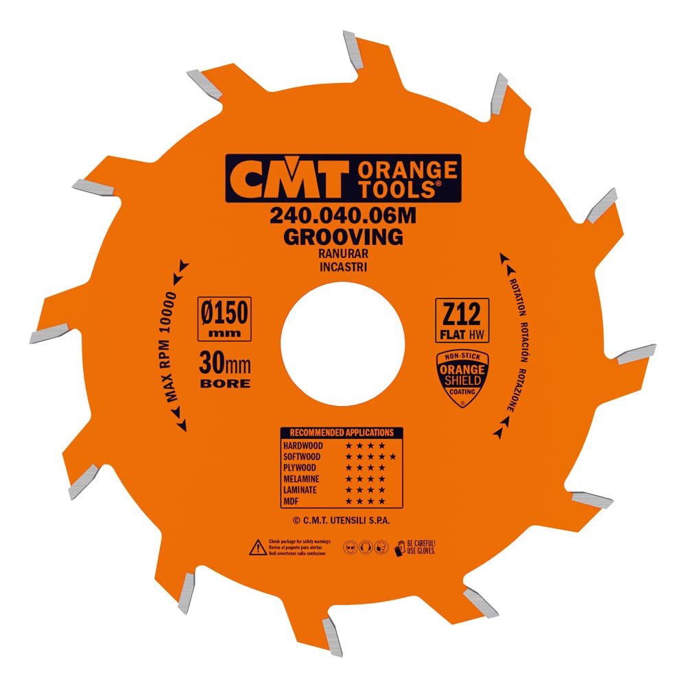 CMT Orange Tools Band Slot Cutter Circular Saw Blade 150 x 4 x 30 Teeth 12 240.040.06