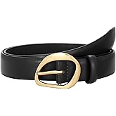 SUOSDEY Women Leather Belt for Jeans Pants, Fashion Dress Waist Belt with Gold Buckle