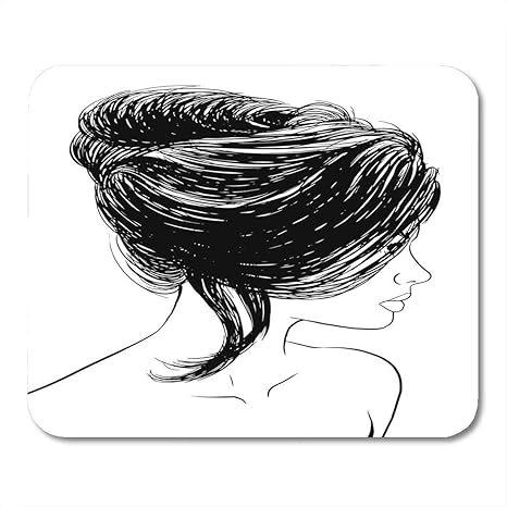 Amazon Com Mouse Pad Red Hair French Twist Hairstyle Sketch