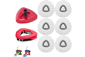 8-Pack Reusable Mop Head Replacement for O Cedar Easywring 1-Tank System, Microfiber Spin Mop Refills Compatible with Vileda 