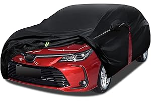 IAUTAXESORIZ 6 Layers Car Cover Waterproof All Weather for Automobiles, Size A2 with Door Zipper & Cotton Universal Fit for Toyota Corolla, Honda Civic, Kia Forte,Hyundai Elantra (178-186 inch)