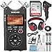 Tascam DR-40 4-Track Handheld Digital Audio Recorder with Deluxe Accessory Bundle and Cleaning Kit